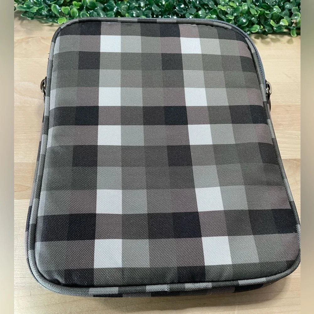 Puma Men's Black, Green, and Gray Plaid Padded Tablet Sleeve